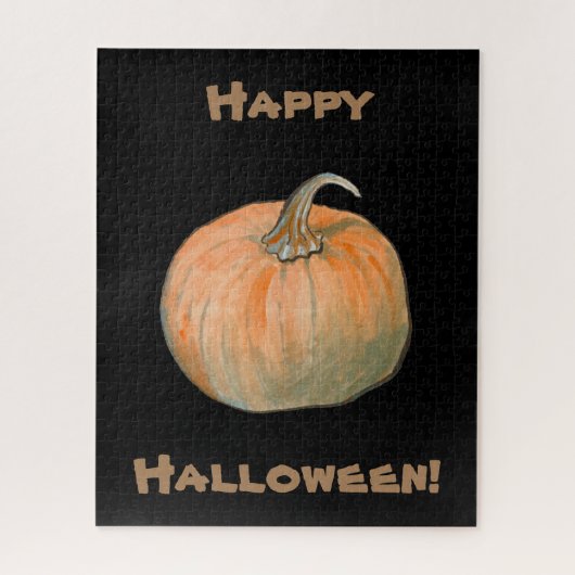 Happy Halloween Watercolor Pumpkin Puzzle (Vertikal)