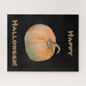 Happy Halloween Watercolor Pumpkin Puzzle (Horizontal)