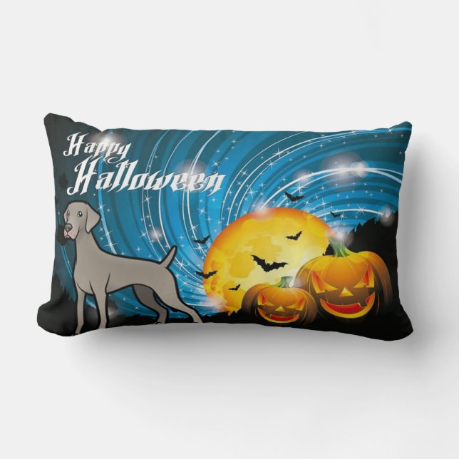 Happy Halloween Weimaraner Lendenkissen (Vorderseite)