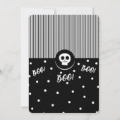 Happy Halloween Whimsical Black & White Foto Einladung (Rückseite)