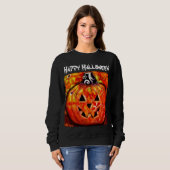 Happy Halloween Whimsical Jack-O-Lantern Pumpkin Sweatshirt (Vorne ganz)