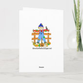 Happy Halloween Whimsical Scarecrow and Pumpkins Karte (Rückseite)