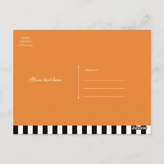 Happy Halloween Whimsical Smily Pumpkins Gruß Postkarte (Rückseite)