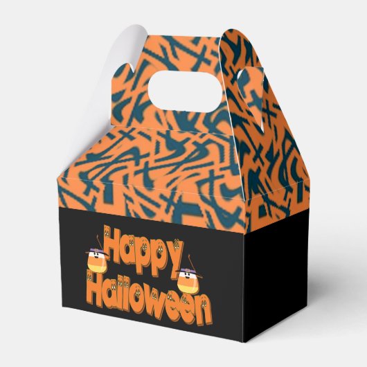 Happy Halloween Whimsical Text Gable Gvor Box Geschenkschachtel (Rückseite)