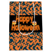 Happy Halloween Whimsical Text Gift Bags Mittlere Geschenktüte (Rückseite)