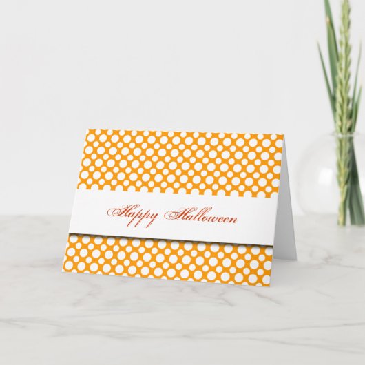 Happy Halloween White Polka Dot Card Karte (Vorderseite)