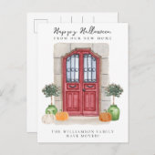 Happy Halloween Wir haben uns bewegt Ankündigungspostkarte (Vorne/Hinten)