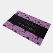 Happy Halloween Witch Candy Pattern Name Doormat Fußmatte (Schrägansicht)