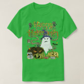 Happy Halloween Witch Ghost JackOLantern Pumpkin M T-Shirt (Design vorne)
