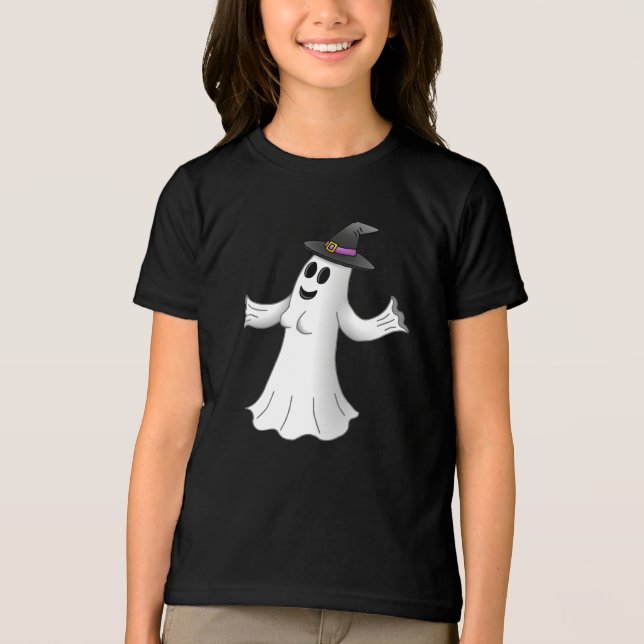 Happy Halloween Witch Ghost Tri-Blend Shirt (Vorderseite)