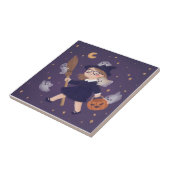 Happy Halloween Witch & Ghosts Fliese (Seite)