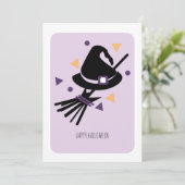 Happy Halloween Witch Hat Confetti Card (Stehend Vorderseite)