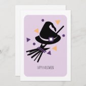 Happy Halloween Witch Hat Confetti Card (Vorne/Hinten)