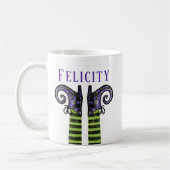 Happy Halloween Witch Illustration Name & Initial Kaffeetasse (Links)