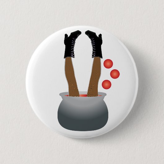 Happy Halloween Witch Leg Button (Vorderseite)