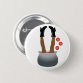 Happy Halloween Witch Leg Button (Vorne & Hinten)