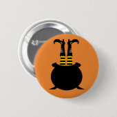 Happy Halloween Witch Leg Button (Vorne & Hinten)