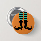 Happy Halloween Witch Leg Button (Vorne & Hinten)