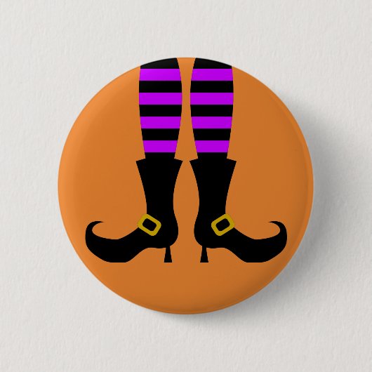 Happy Halloween Witch Leg Button (Vorderseite)