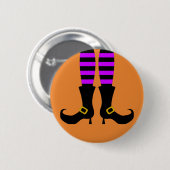 Happy Halloween Witch Leg Button (Vorne & Hinten)