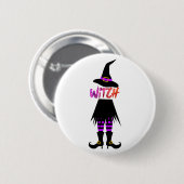 Happy Halloween Witch Leg Button (Vorne & Hinten)