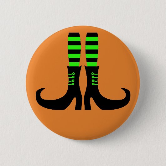 Happy Halloween Witch Leg Button (Vorderseite)