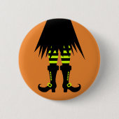 Happy Halloween Witch Leg Button (Vorderseite)