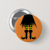 Happy Halloween Witch Leg Button (Vorne & Hinten)