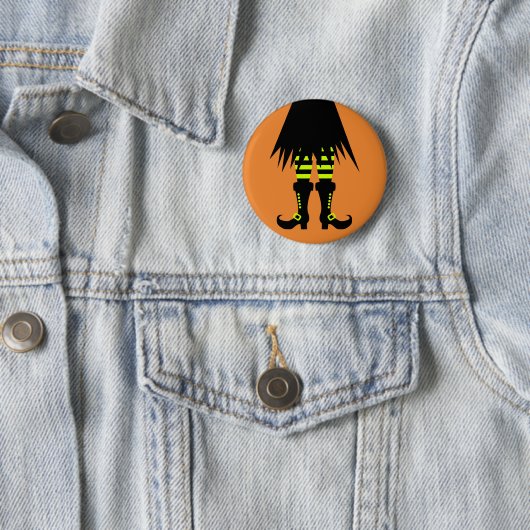 Happy Halloween Witch Leg Button (Beispiel)
