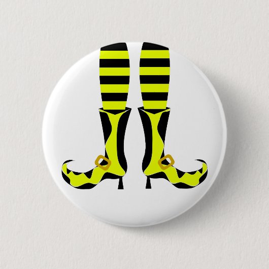 Happy Halloween Witch Leg Button (Vorderseite)