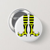 Happy Halloween Witch Leg Button (Vorne & Hinten)