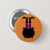 Happy Halloween Witch Leg Button (Vorne & Hinten)