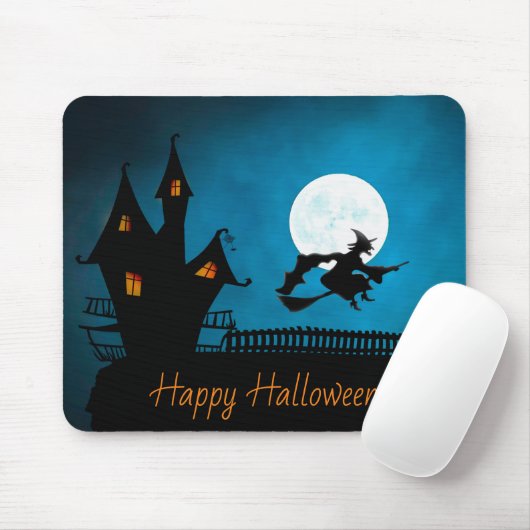 Happy Halloween Witch Mouse Pad Mousepad (Mit Mouse)