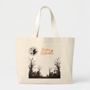 Happy Halloween Witch Silhouette Design Jumbo Stoffbeutel