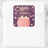 Happy Halloween Witches Pot Quadratischer Aufkleber (Tasche)