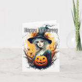 Happy Halloween | Witchy Bleibe Karte (Vorderseite)