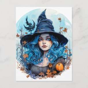Happy Halloween Witchy Bleibe Postkarte