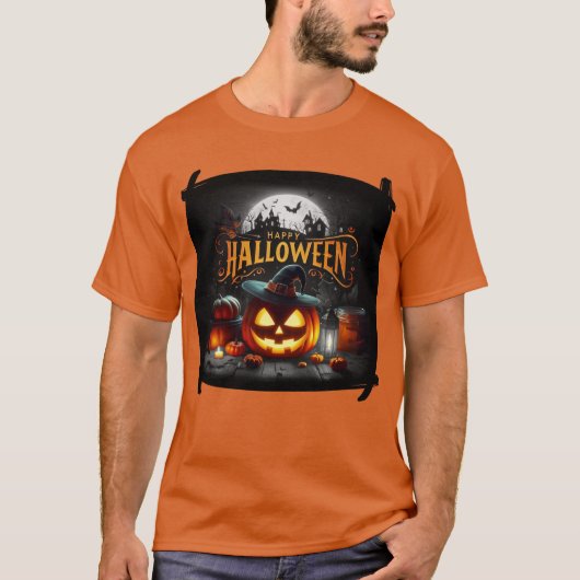 Happy Halloween Witchy Jack O' Lantern T-Shirt (Vorderseite)