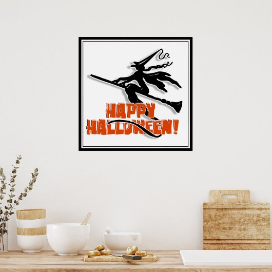 Happy Halloween Witchy Silhouette Poster (Küche)