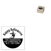 Happy halloween witzige Besen Rücksendeadresse Gummistempel (Stempel)