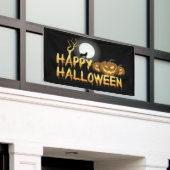 Happy Halloween Wolf und Jack-O-Lanterns Banner (Äußeres Gebäude)