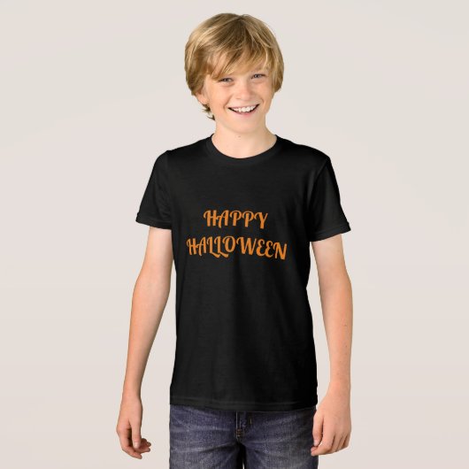 Happy Halloween Women's Orange Black Tri-Blend Shirt (Vorderseite voll)