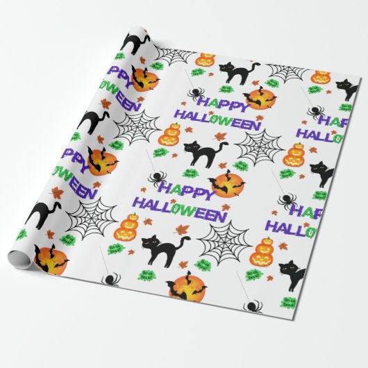 Happy Halloween Wrapping Paper Geschenkpapier (Ungerollt)