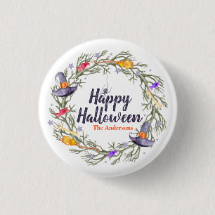 Happy Halloween Wreath Personalisiert   Schaltfläc Button