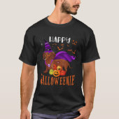 Happy Halloween Würstchen Dackel Hund Hexe Beängst T-Shirt (Vorderseite)