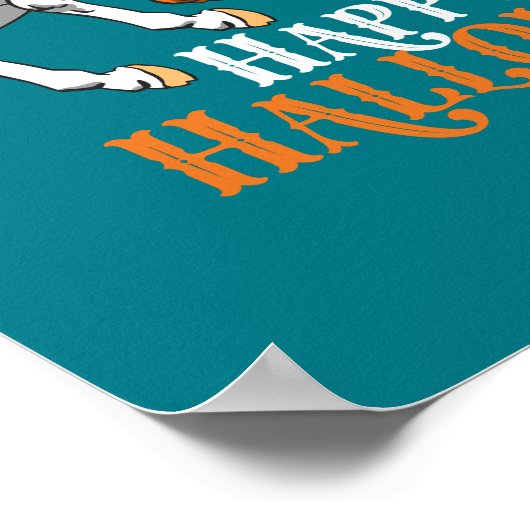 Happy Halloween Y'all Cowboy Ghost Reitpferd Poster (Ecke)