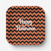 Happy Halloween Zickzack Stripe Kids Party Pappteller (Vorderseite)
