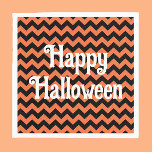 Happy Halloween Zickzack Stripe Kids Party Serviette