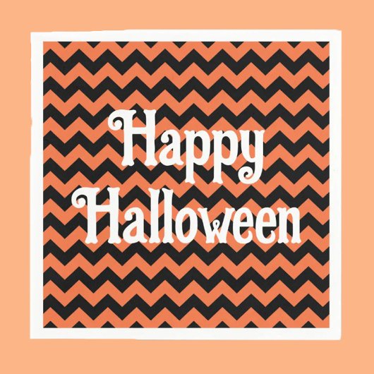 Happy Halloween Zickzack Stripe Kids Party Serviette