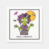 Happy Halloween Zombie Cocktail Serviette (Vorderseite)